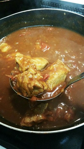 フライパンで無水カレー