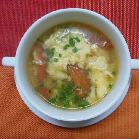 超簡単☆時短☆トマトと卵の中華スープ