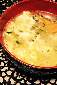 糖質制限◆七草と崩し豆腐の卵スープ