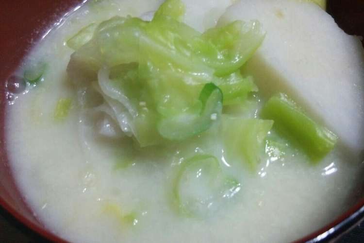 旨 旨 里芋 キャベツの豆乳味噌汁 レシピ 作り方 By たぬぴぃ クックパッド 簡単おいしいみんなのレシピが360万品
