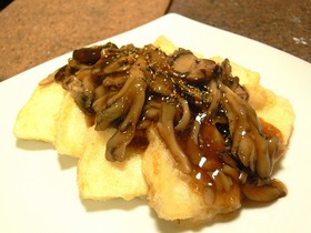 揚げ豆腐のあんかけ♪