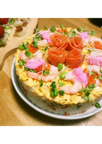 雛祭り簡単な「お寿司ケーキ」