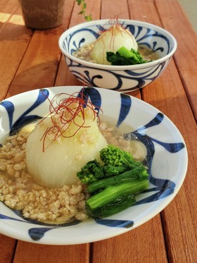 超簡単☆新たまねぎの鶏そぼろ煮
