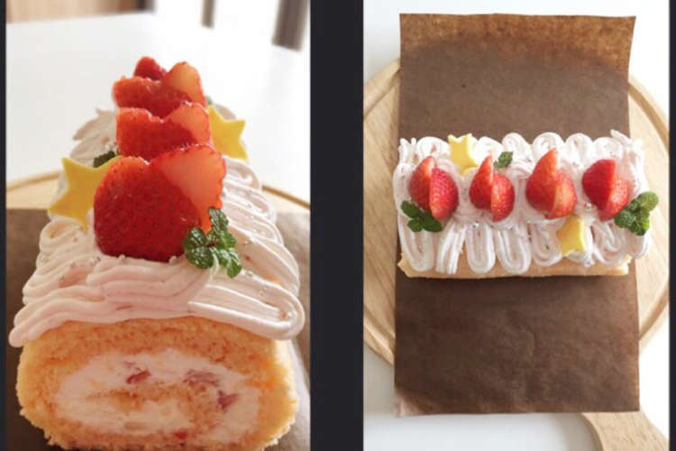 美味しい 苺のロールケーキ プレゼント レシピ 作り方 By Sachi Cafe クックパッド