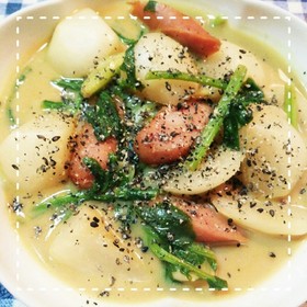 市販ルウで簡単!かぶのミルクスープカレー