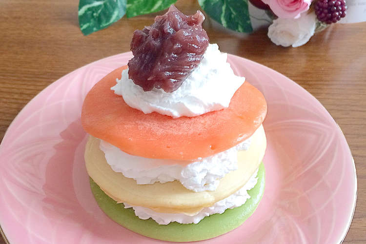 ひな祭りに ひしもち風ホットケーキ レシピ 作り方 By Onaona クックパッド 簡単おいしいみんなのレシピが356万品