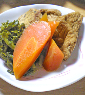 がんもと菜花の煮物