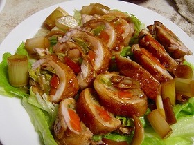 野菜たっぷりチキン巻き 和風味