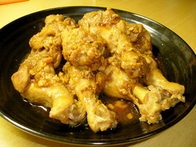 圧力鍋 DE 手羽元のにんにく醤油煮