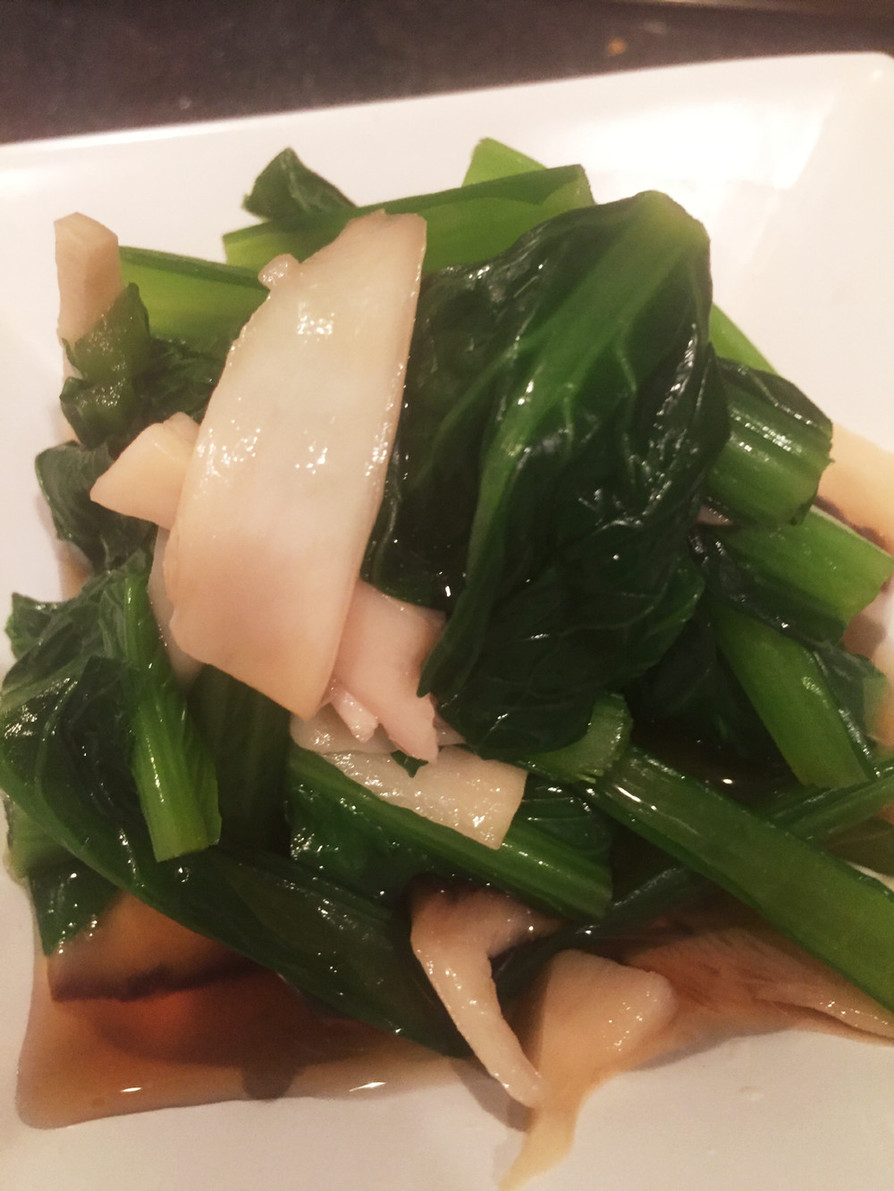 麺つゆで簡単！小松菜とエリンギのおひたしの画像