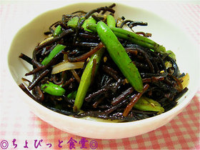 塩コンブが決め手♪ひじき&いんげん炒め煮