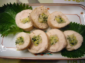 レンジでOK☆とりむね肉の野菜巻き蒸し