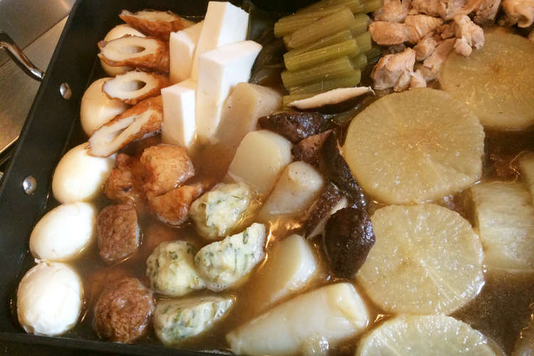 茅乃舎だしと鶏茹で汁で 本格風おでん レシピ 作り方 By じがじいさんの妻 クックパッド