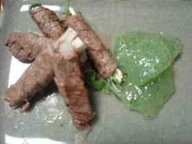 うどの牛肉巻き