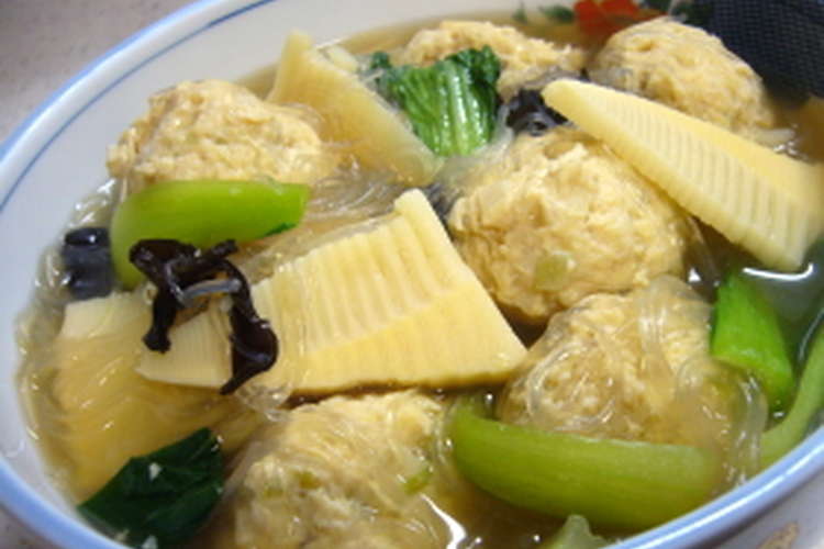ｗたけのこ 鶏団子と春雨のスープ煮 レシピ 作り方 By ムー君 クックパッド 簡単おいしいみんなのレシピが373万品