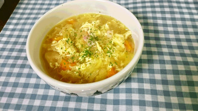 野菜玉子コンソメバタースープの写真