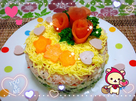 ひな祭りに♡ちらし寿司ケーキ