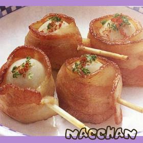 簡単 うずら卵のベーコン巻き (^o^)