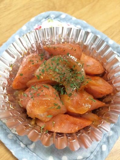 お弁当に♫ウインナーと玉ねぎのケチャ炒めの写真