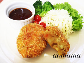 残ったカレーでコロッケ*