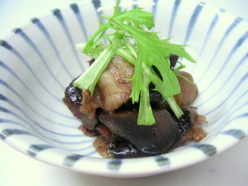 なすと豚ばら肉の甘辛煮