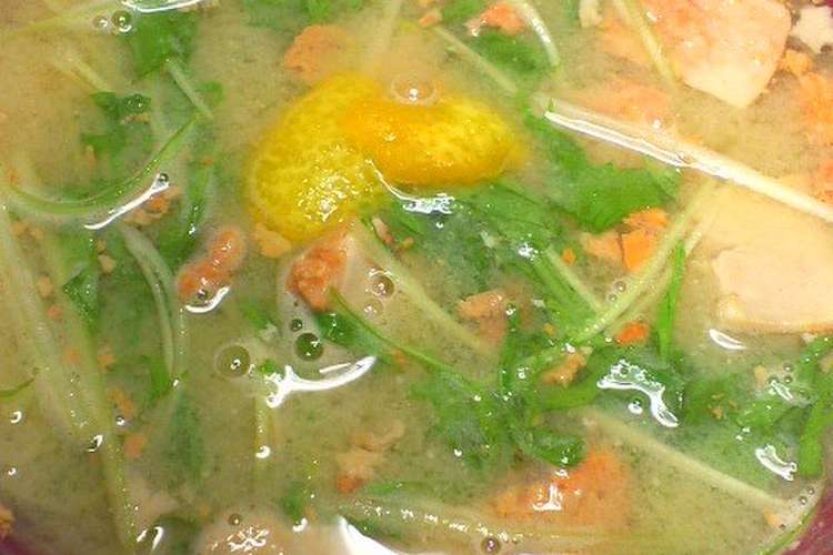 あん肝と水菜のお味噌汁 レシピ 作り方 By 迷探偵みぃこ クックパッド 簡単おいしいみんなのレシピが361万品