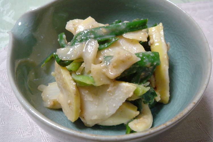 旬のお惣菜 筍とわけぎの酢味噌和え レシピ 作り方 By Mkiyon クックパッド