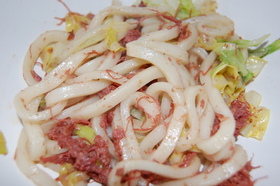 一人ごはん☆レモン風味の焼きうどん