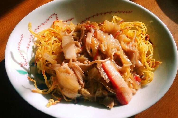 節約 時短 キノコのあんかけ焼きそば レシピ 作り方 By ぽにんぽにん クックパッド
