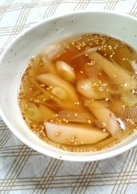 里芋と長ネギの醤油スープ