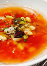 自己流‼︎ トマトと豆のデトックススープ