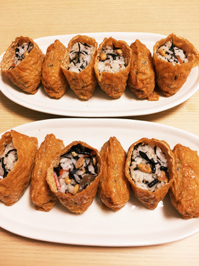 簡単リメイク!ひじきの煮物でおいなりさん