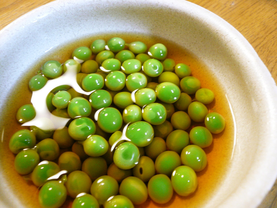 緑の宝石☆えんどう豆の煮浸しの画像