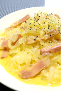 【ダイエット料理】しらたき麺カルボナーラ