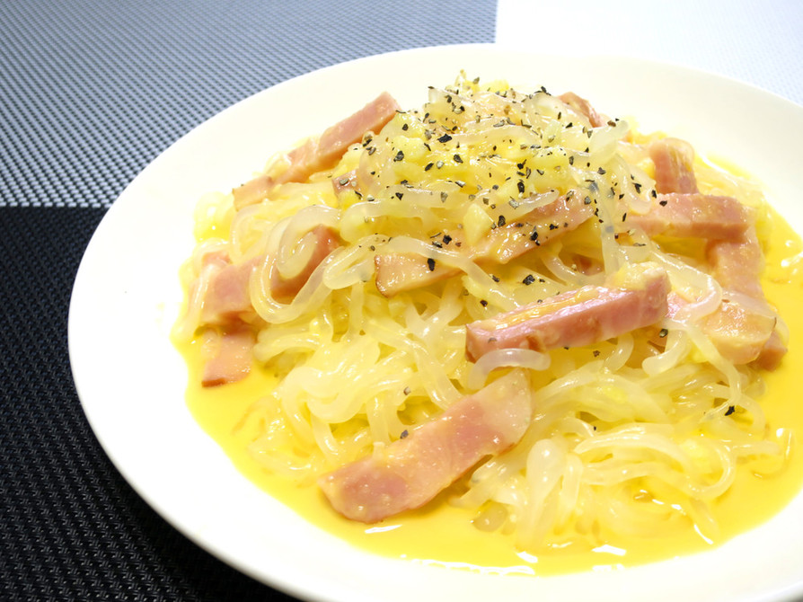 【ダイエット料理】しらたき麺カルボナーラの画像