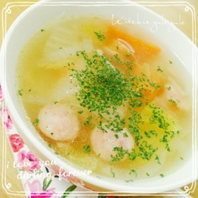 白菜&ベーコンのコンソメスープ