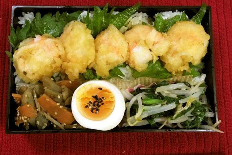 小エビ天のっけ弁当 レシピ 作り方 By プリティトッシー クックパッド