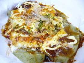 ☆レンジで簡単、お好み焼き風もちチーズ☆