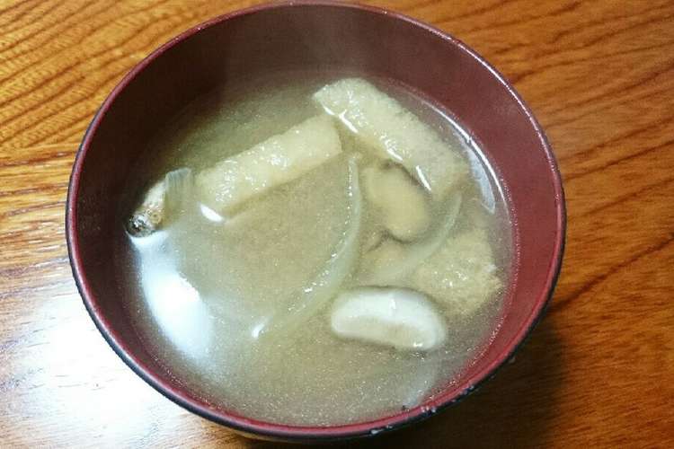 玉ねぎとしいたけのお味噌汁 レシピ 作り方 By Cookmaki クックパッド