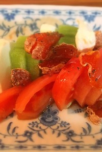 モッツァレラのサラダ干し柿のドレッシング