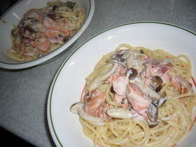 ☆簡単サーモンのクリームパスタ☆