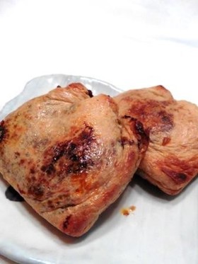 肉みそ油揚げのパリパリ焼き