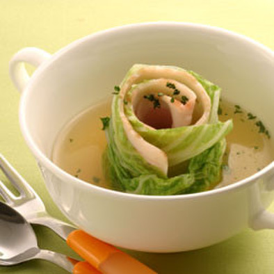 【野菜】白菜のクルクルスープ煮の写真