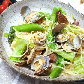 フライパンひとつで✿あさり×春野菜パスタ