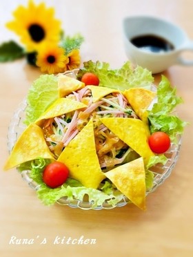 1玉で4人前!オムラーメンサラダ