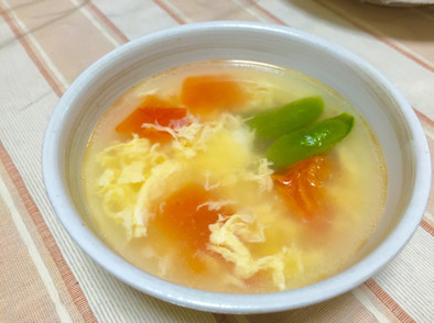 裏技☆お店風ふわふわ卵の彩りスープの写真