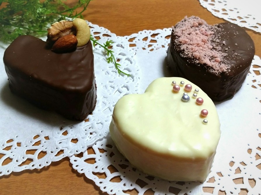 楽々バレンタイン♡チョコがけロールケーキの画像