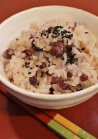 圧力鍋♪省エネ小豆・米・もち米の美味赤飯