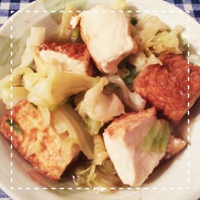 野菜1つで簡単!きゃべつと厚揚げの煮物