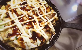 簡単ヘルシー!スキレットでお好み焼き風★